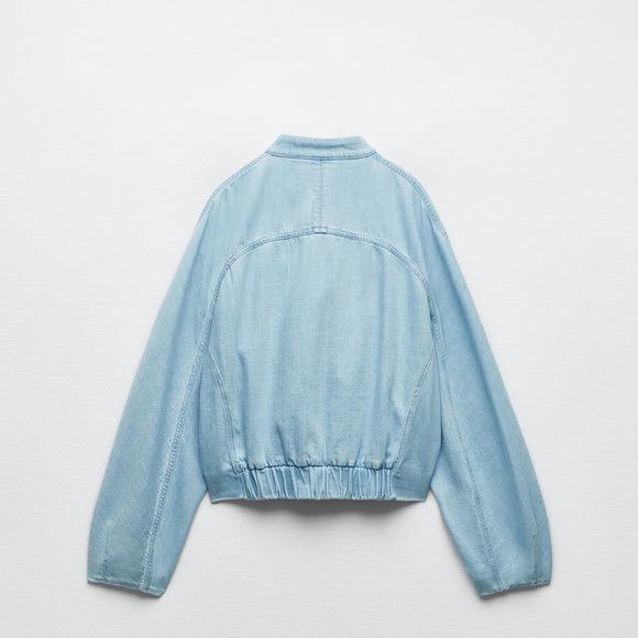 Zara DENIM BOMBER JACKET - Picture 5 of 9